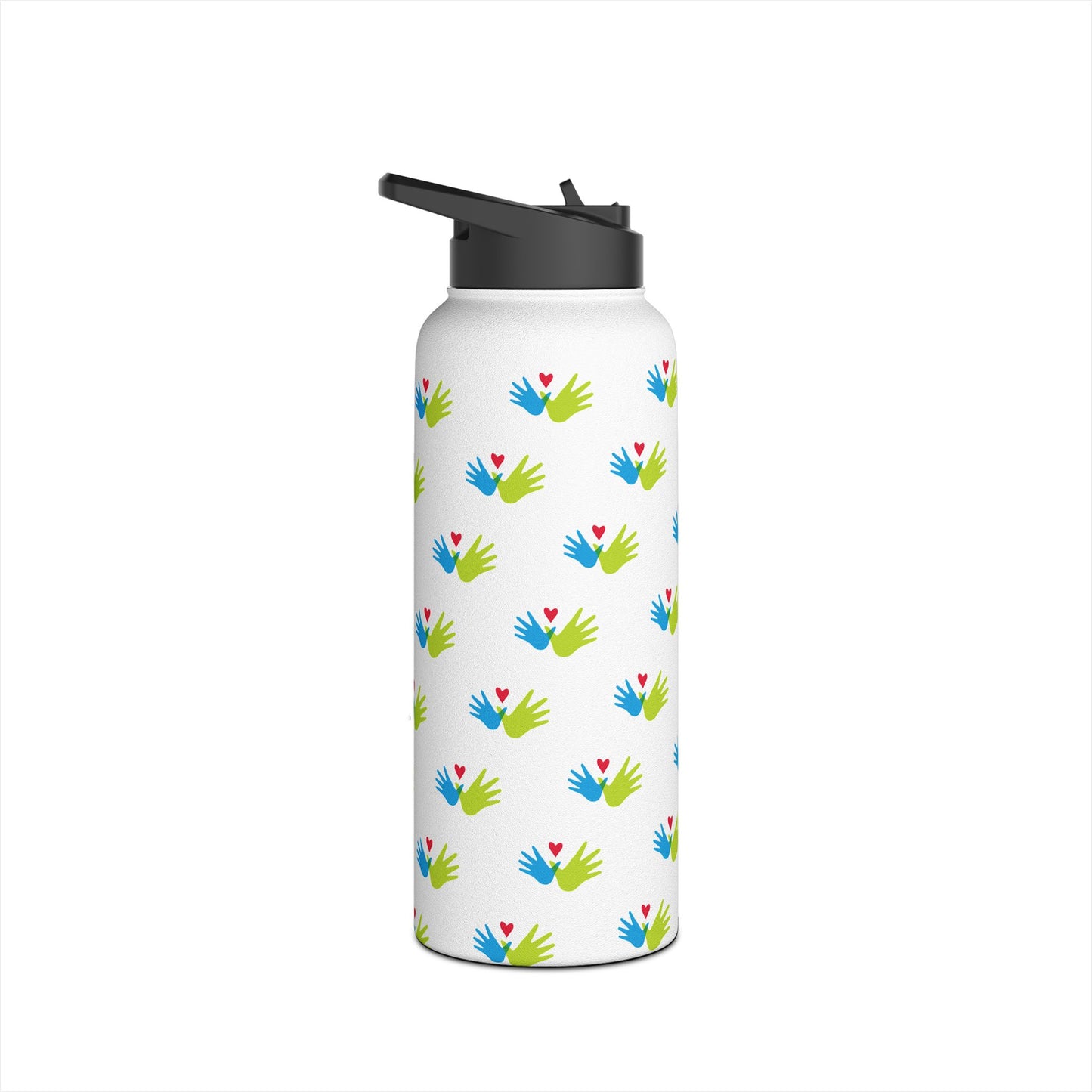 Heart and Hands Logo Stainless Steel Water Bottle, Standard Lid