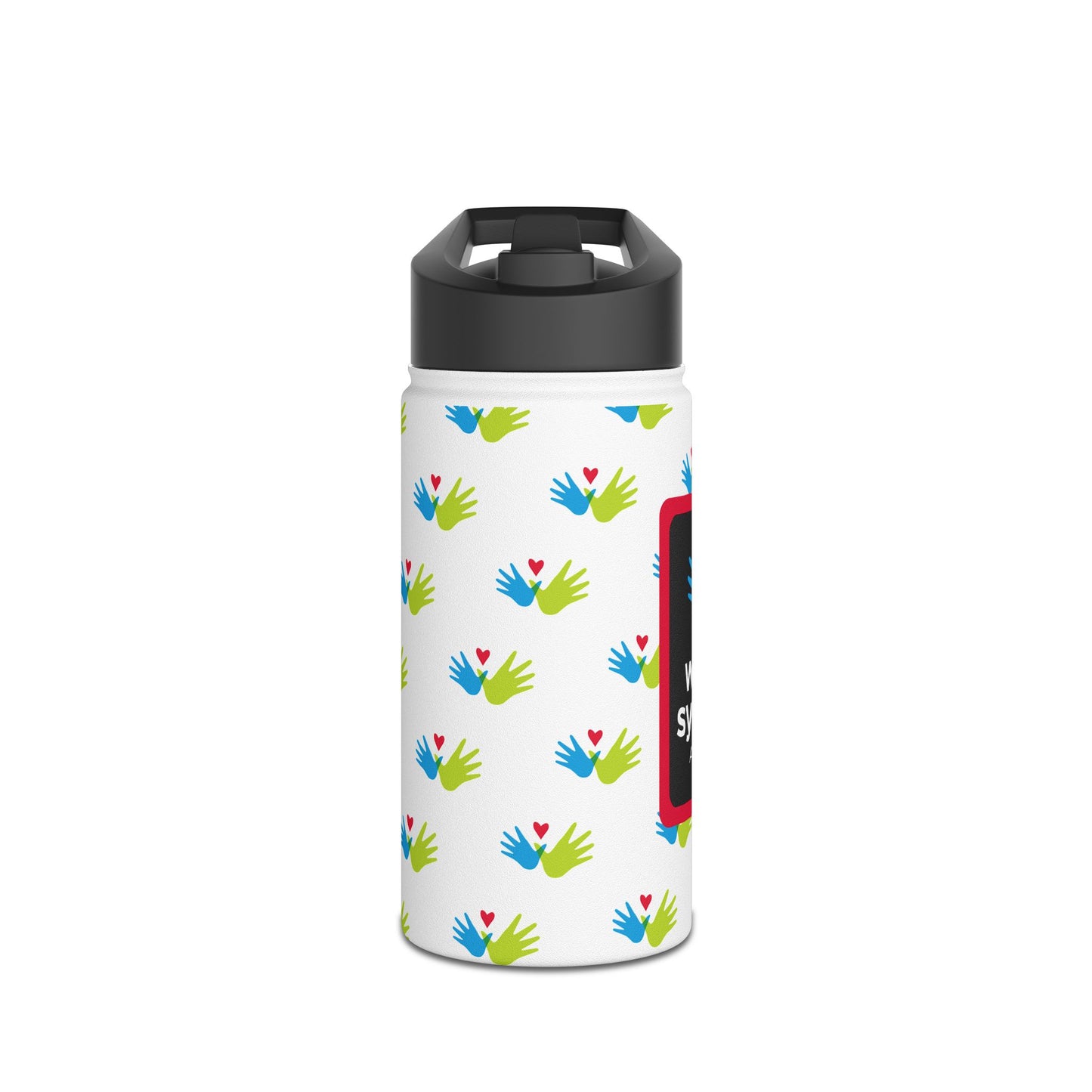 Heart and Hands Logo Stainless Steel Water Bottle, Standard Lid