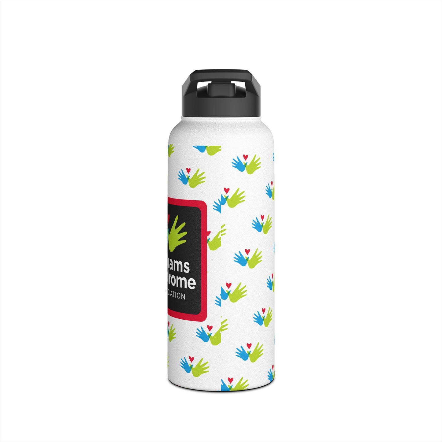 Heart and Hands Logo Stainless Steel Water Bottle, Standard Lid