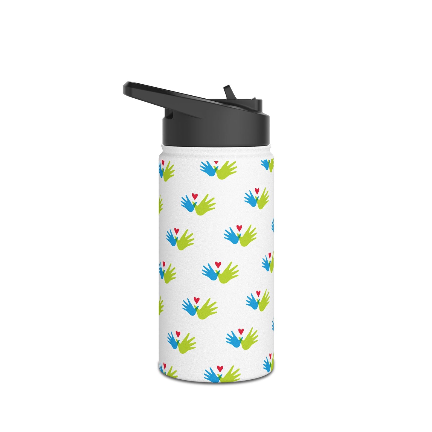 Heart and Hands Logo Stainless Steel Water Bottle, Standard Lid