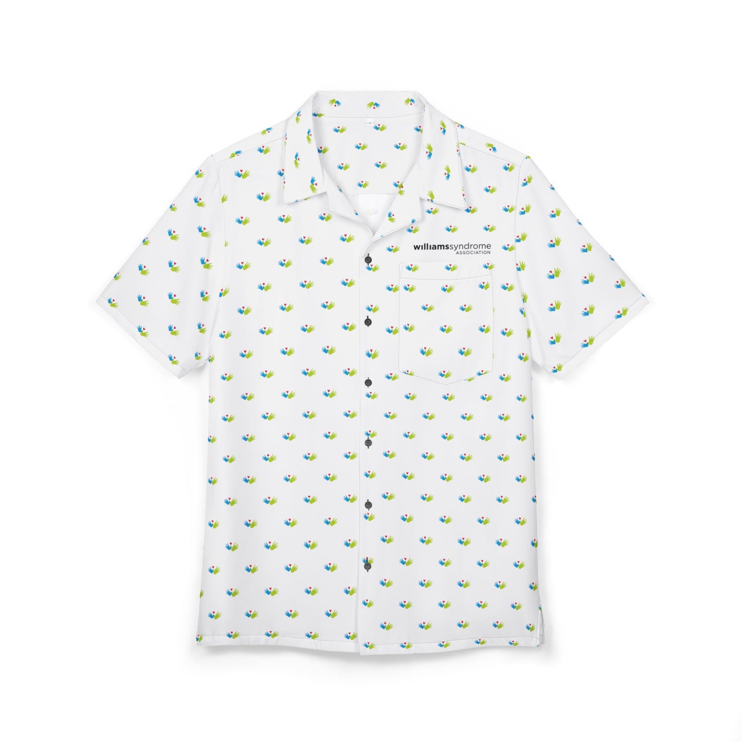 Heart and Hands Tropical Unisex Hawaiian Button-Down Shirt