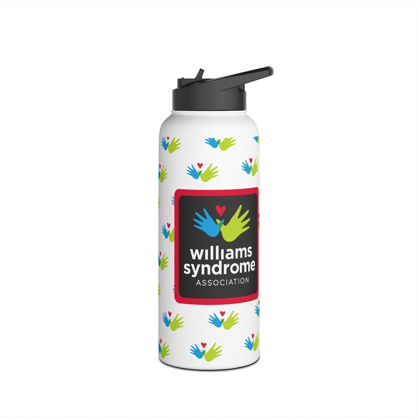 Heart and Hands Logo Stainless Steel Water Bottle, Standard Lid
