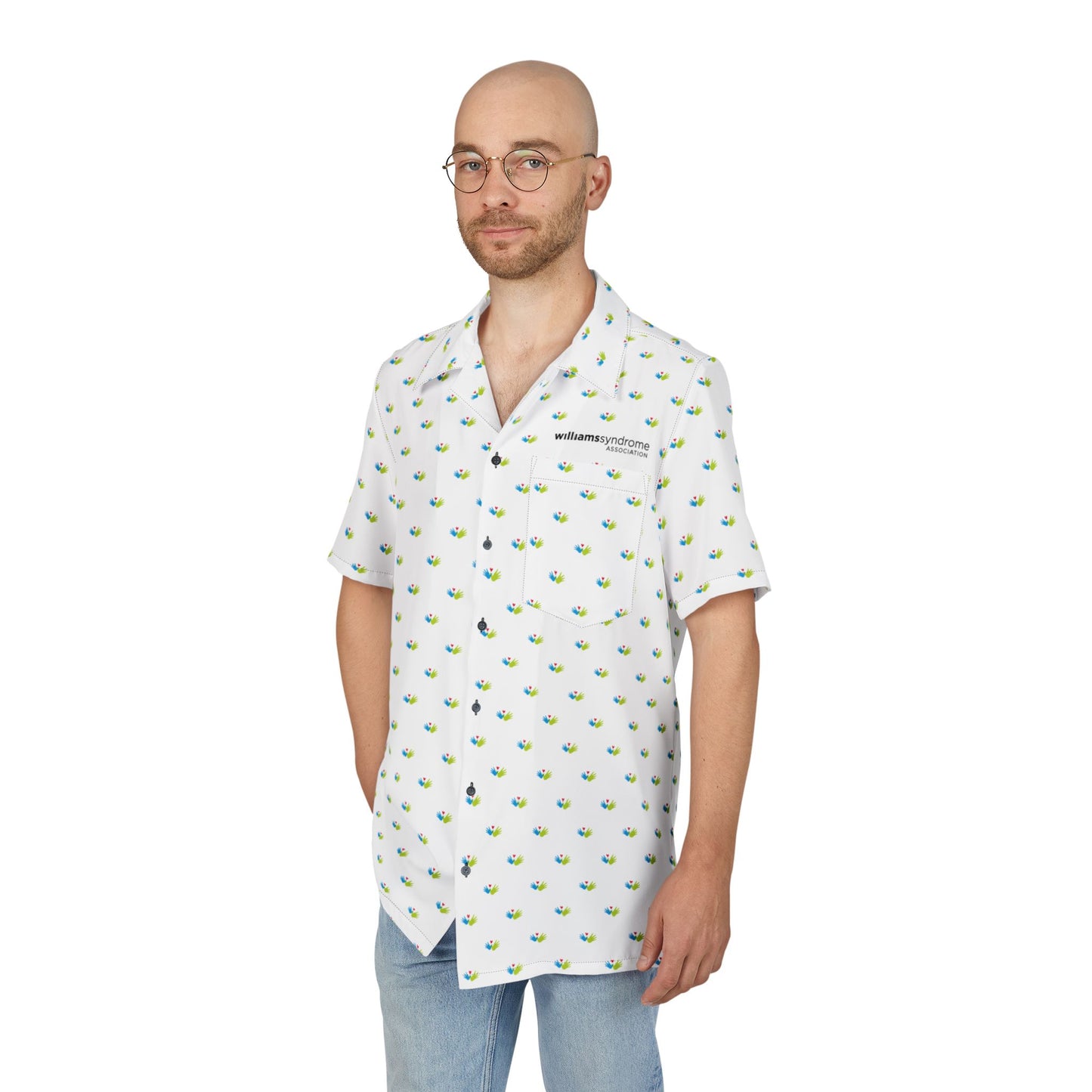 Heart and Hands Tropical Unisex Hawaiian Button-Down Shirt