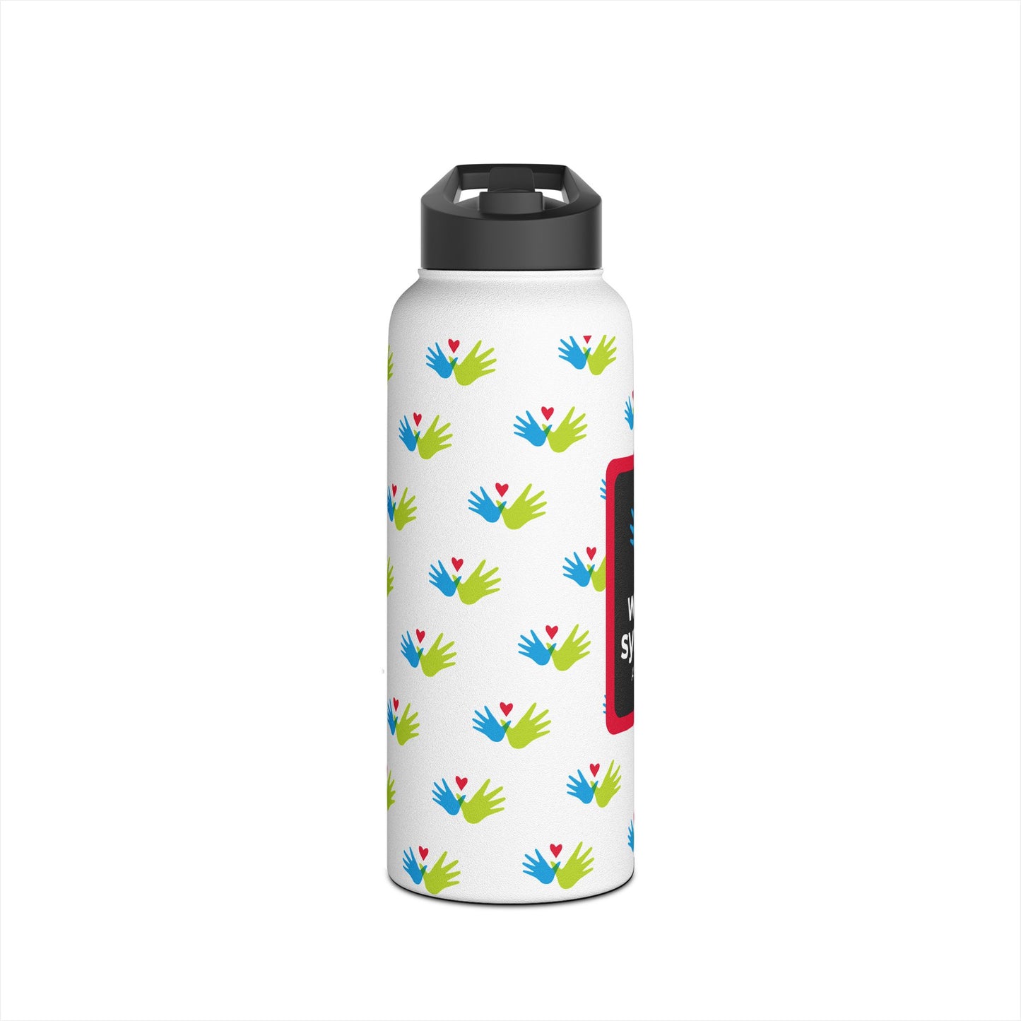 Heart and Hands Logo Stainless Steel Water Bottle, Standard Lid