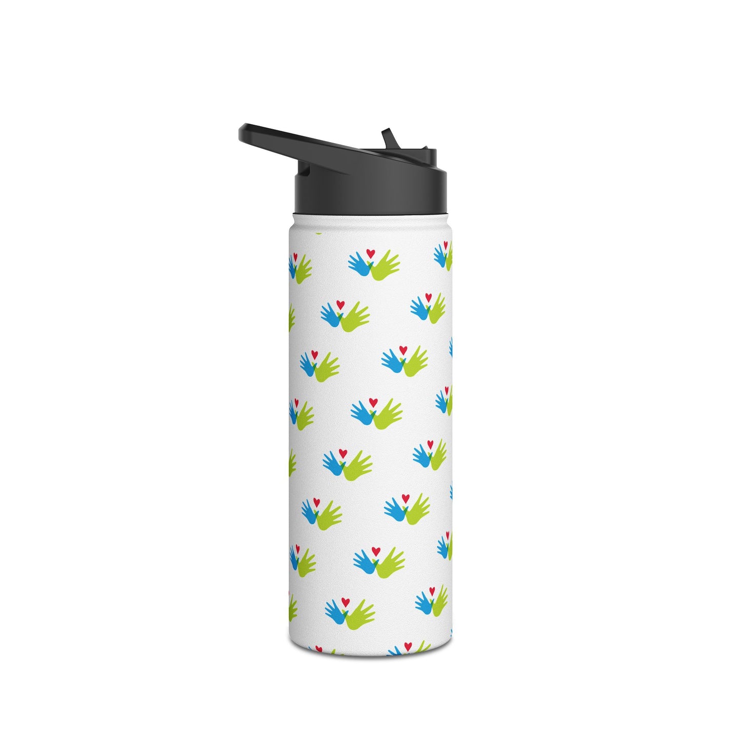 Heart and Hands Logo Stainless Steel Water Bottle, Standard Lid