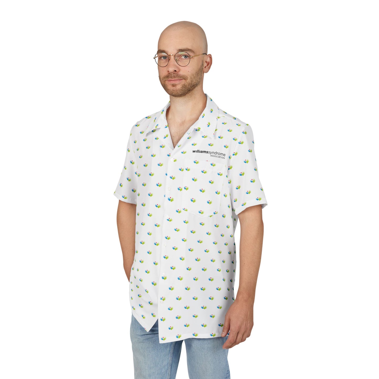 Heart and Hands Tropical Unisex Hawaiian Button-Down Shirt