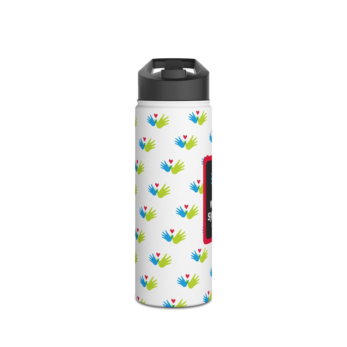Heart and Hands Logo Stainless Steel Water Bottle, Standard Lid