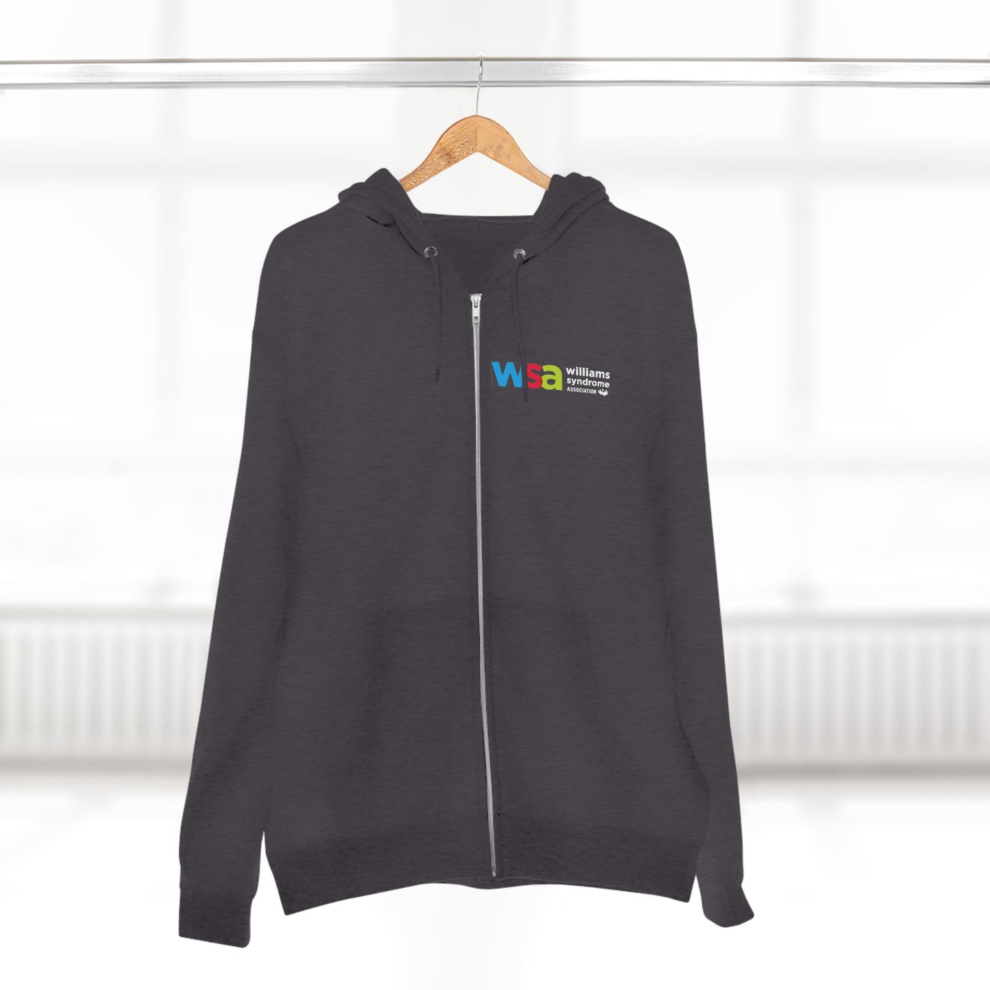 WSD Rainbow Logo Zip Hoodie — Lightweight Full‑Zip Hooded Sweatshirt