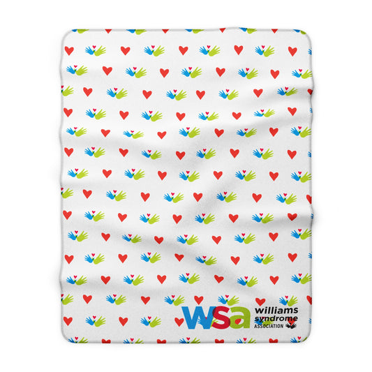 Sherpa Blanket – Williams Syndrome Awareness Heart & Hand Print
