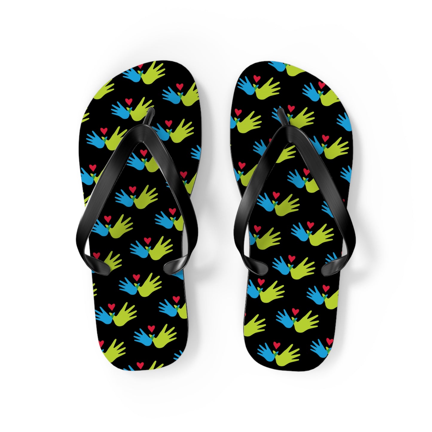 Hand and Hearts Logo Flip Flops