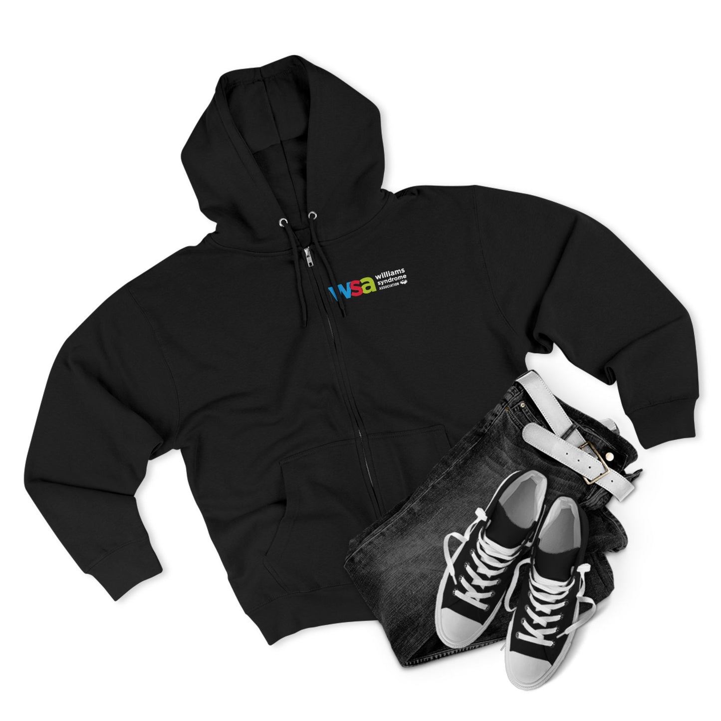 WSD Rainbow Logo Zip Hoodie — Lightweight Full‑Zip Hooded Sweatshirt