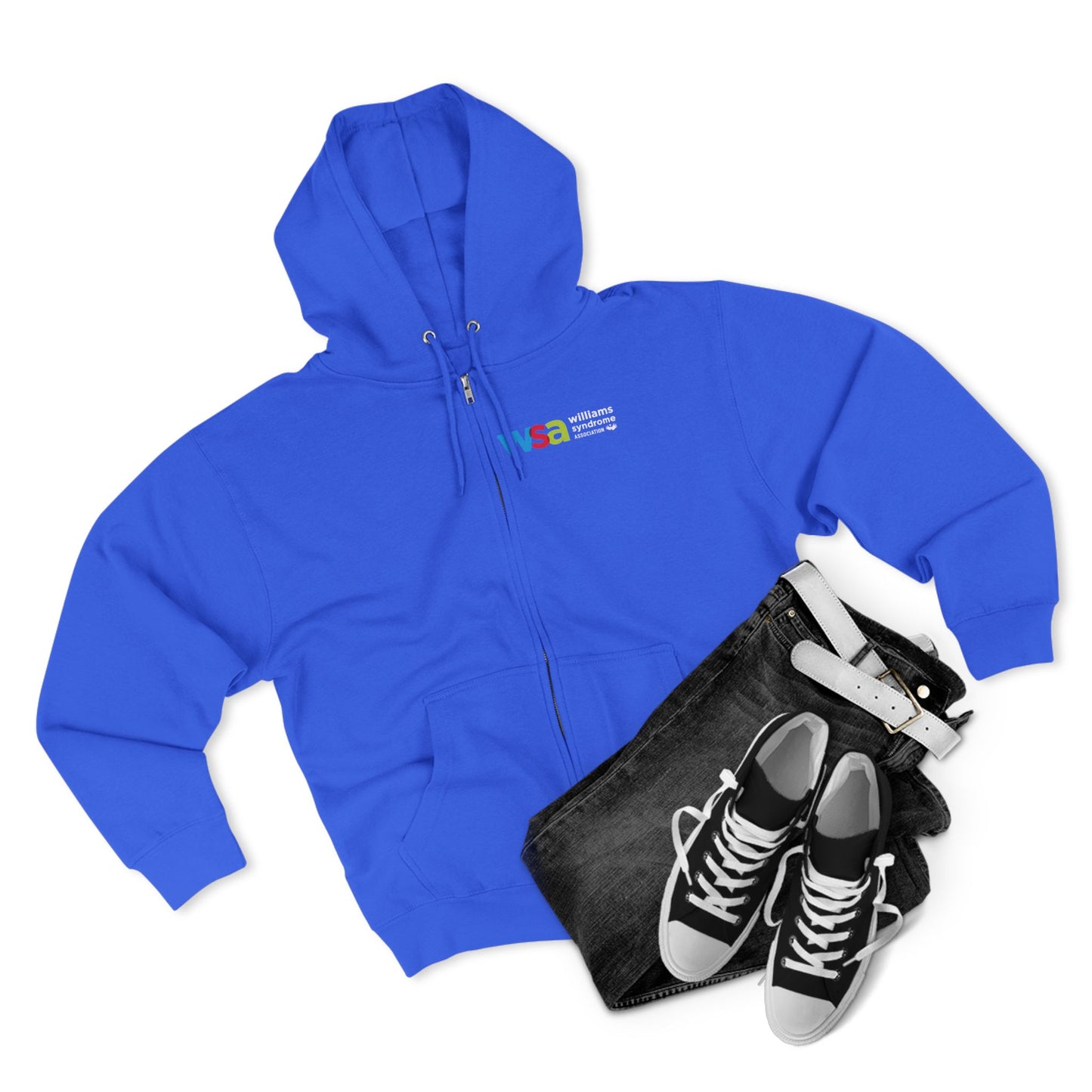 WSD Rainbow Logo Zip Hoodie — Lightweight Full‑Zip Hooded Sweatshirt