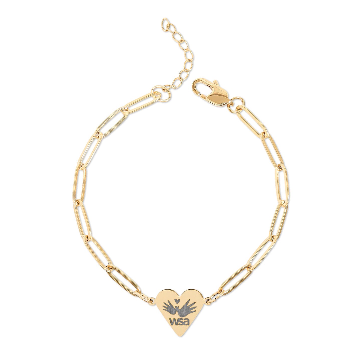 Engraved Paperclip Heart Bracelet