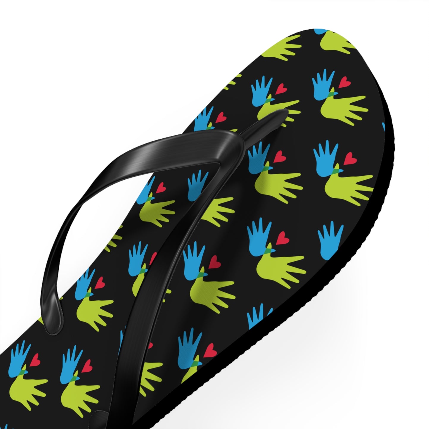 Hand and Hearts Logo Flip Flops