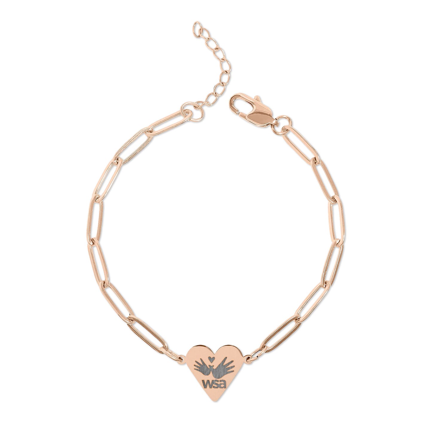 Engraved Paperclip Heart Bracelet