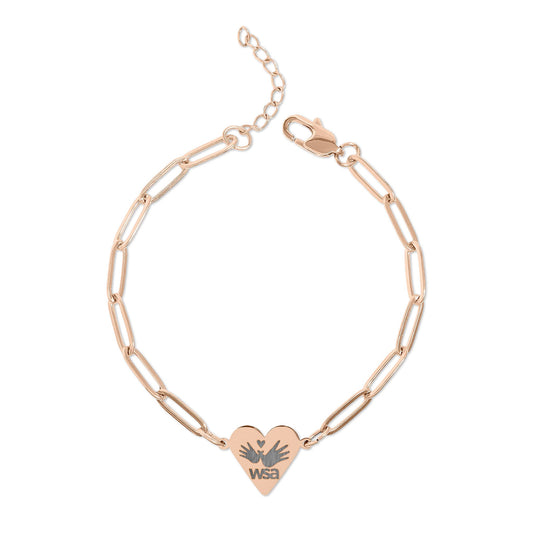 Engraved Paperclip Heart Bracelet
