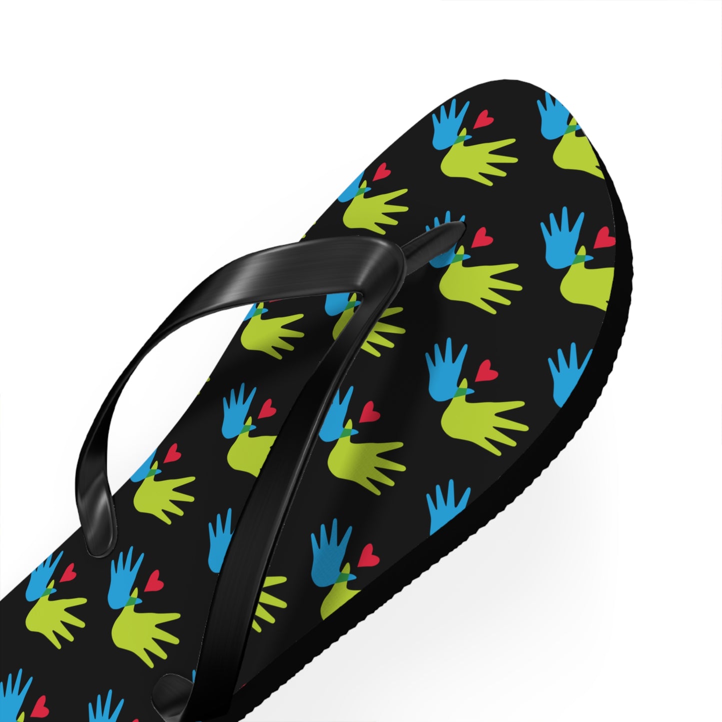 Hand and Hearts Logo Flip Flops