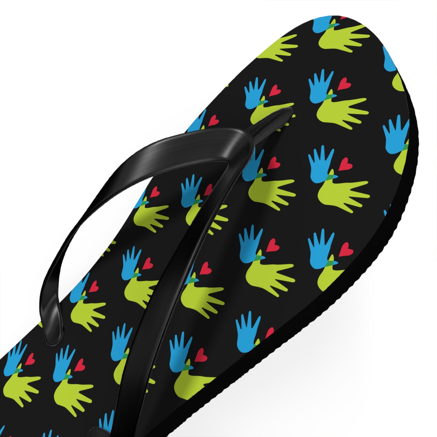 Hand and Hearts Logo Flip Flops