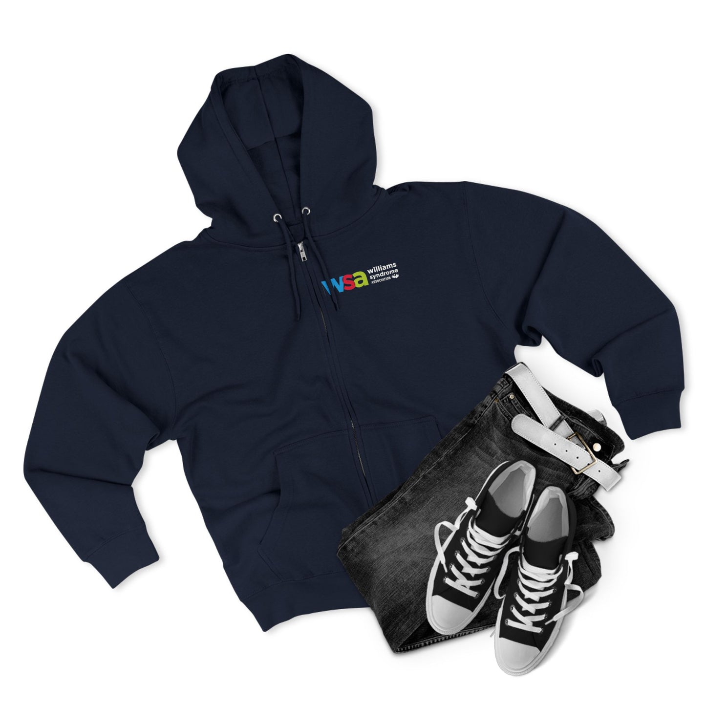 WSD Rainbow Logo Zip Hoodie — Lightweight Full‑Zip Hooded Sweatshirt