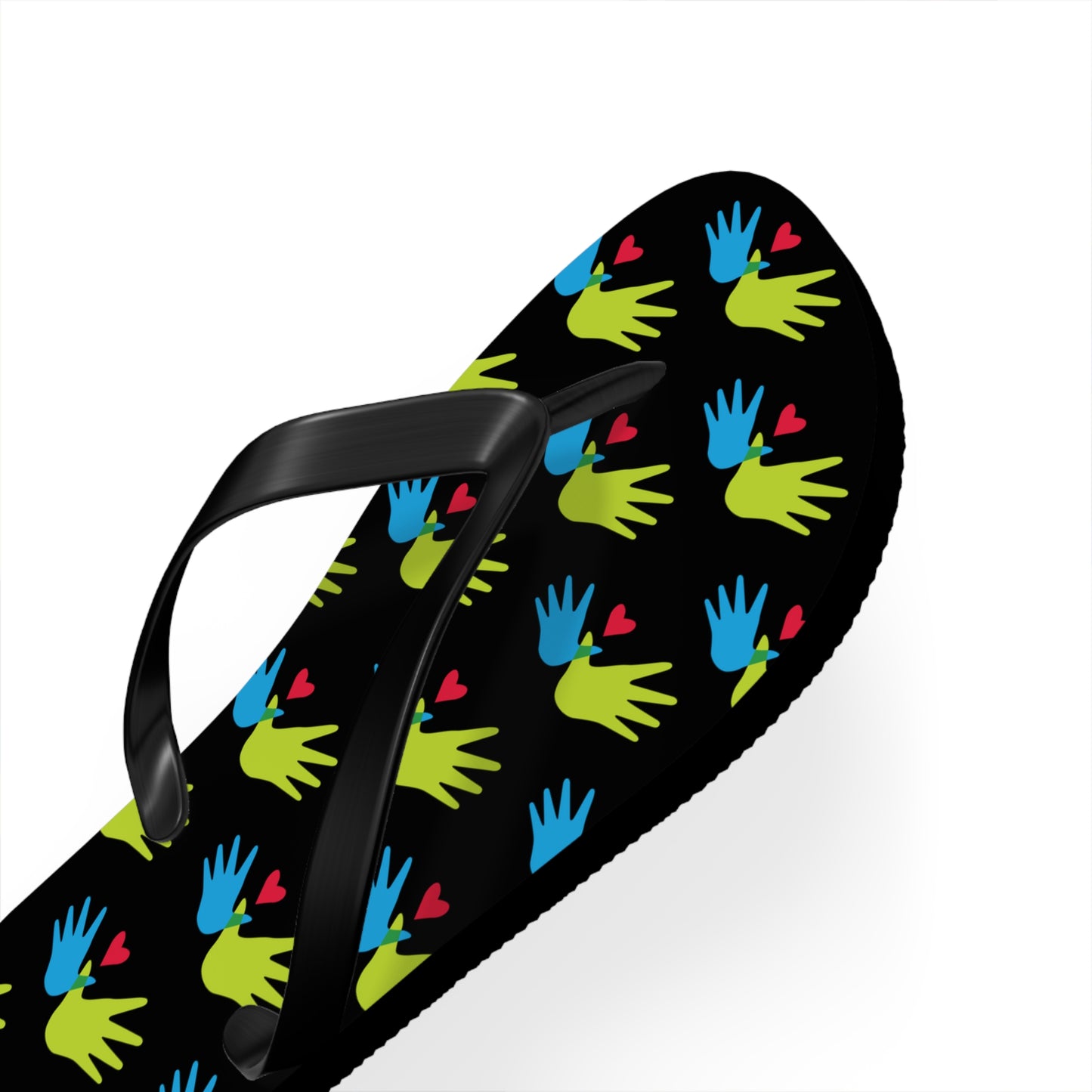 Hand and Hearts Logo Flip Flops