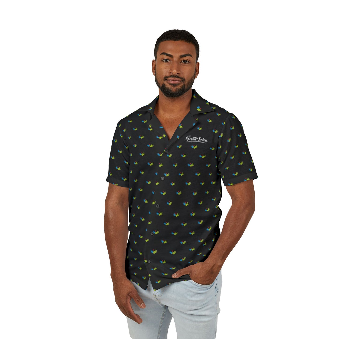 Adventure Seekers Camp Shirt - Relaxed Fit with Heart and Hands Design