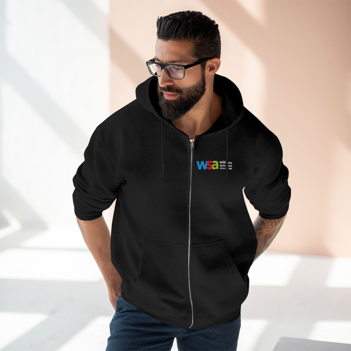 WSD Rainbow Logo Zip Hoodie — Lightweight Full‑Zip Hooded Sweatshirt