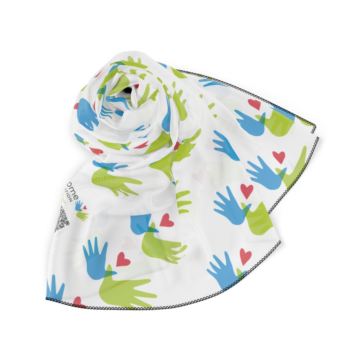 AGF - WSA Colorful Heart and Hands Poly Scarf