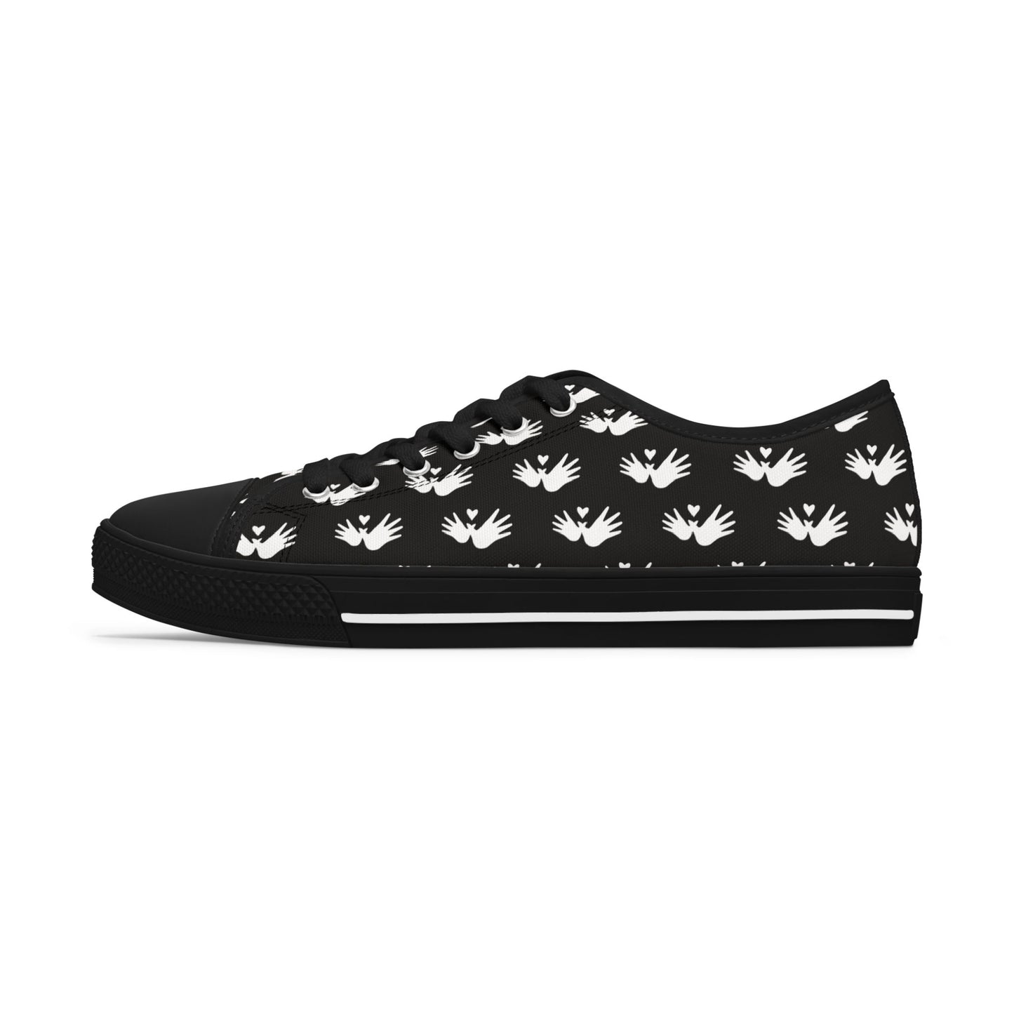 Women’s Heart and Hands Low Top Canvas Sneakers