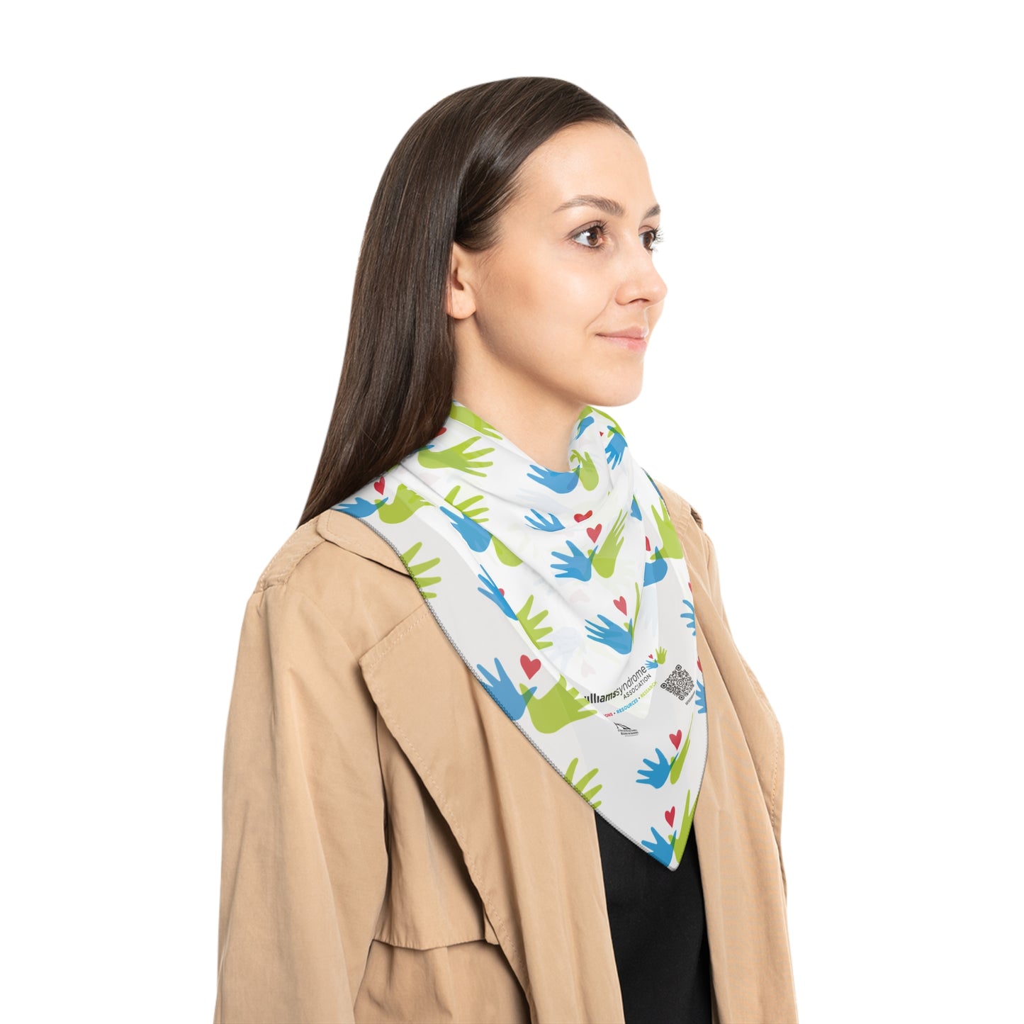 AGF - WSA Colorful Heart and Hands Poly Scarf