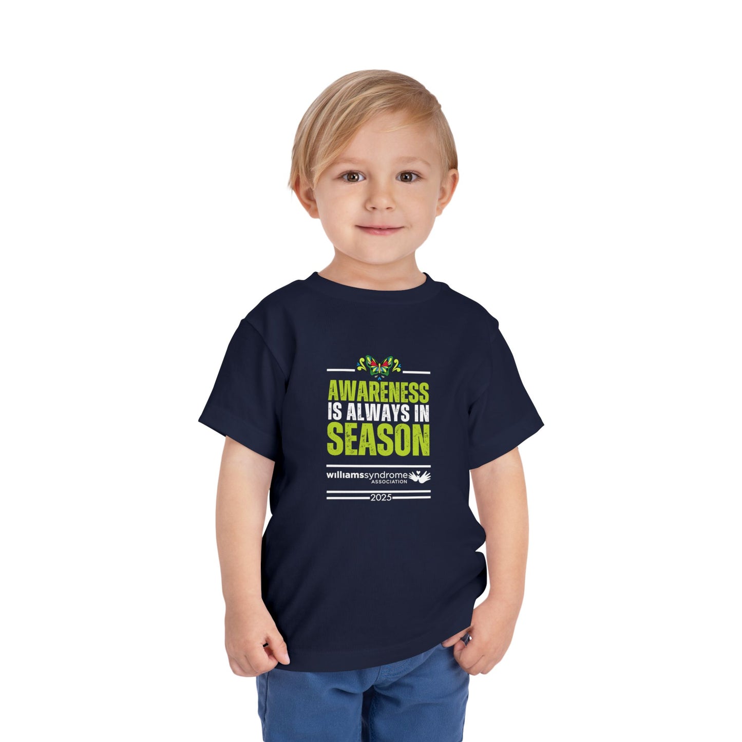 Awareness is Always in Season: Official Williams Syndrome Awareness Toddler Short Sleeve Tee