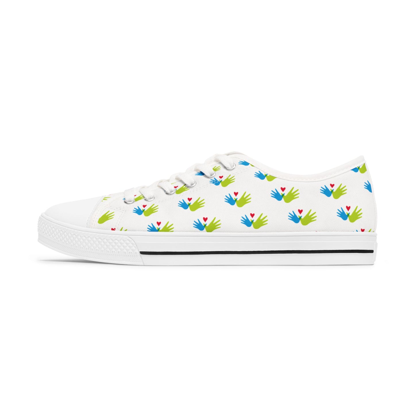 Women’s Heart and Hands Low Top Canvas Sneakers