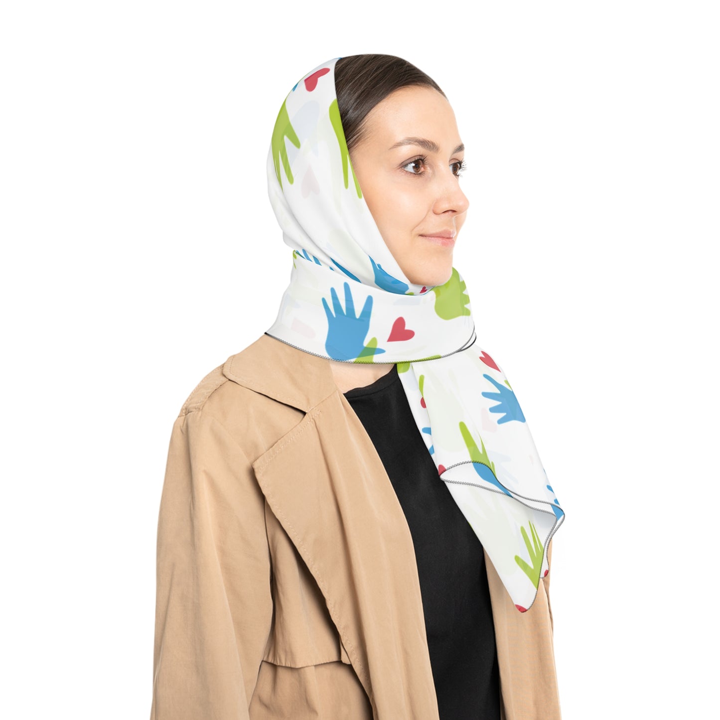 AGF - WSA Colorful Heart and Hands Poly Scarf