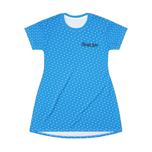 Light Blue Heart and Hand Adventure Seekers T-Shirt Dress