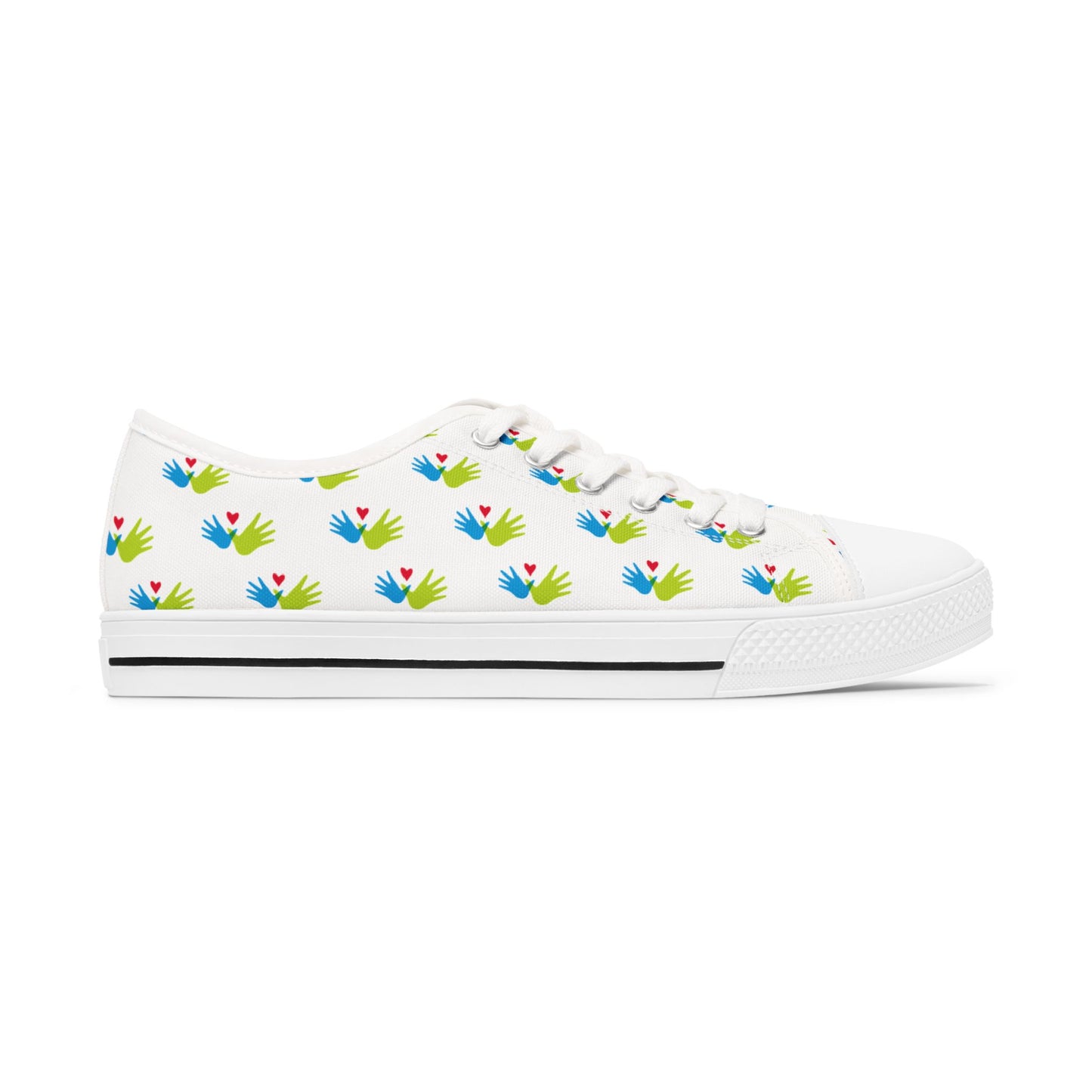 Women’s Heart and Hands Low Top Canvas Sneakers