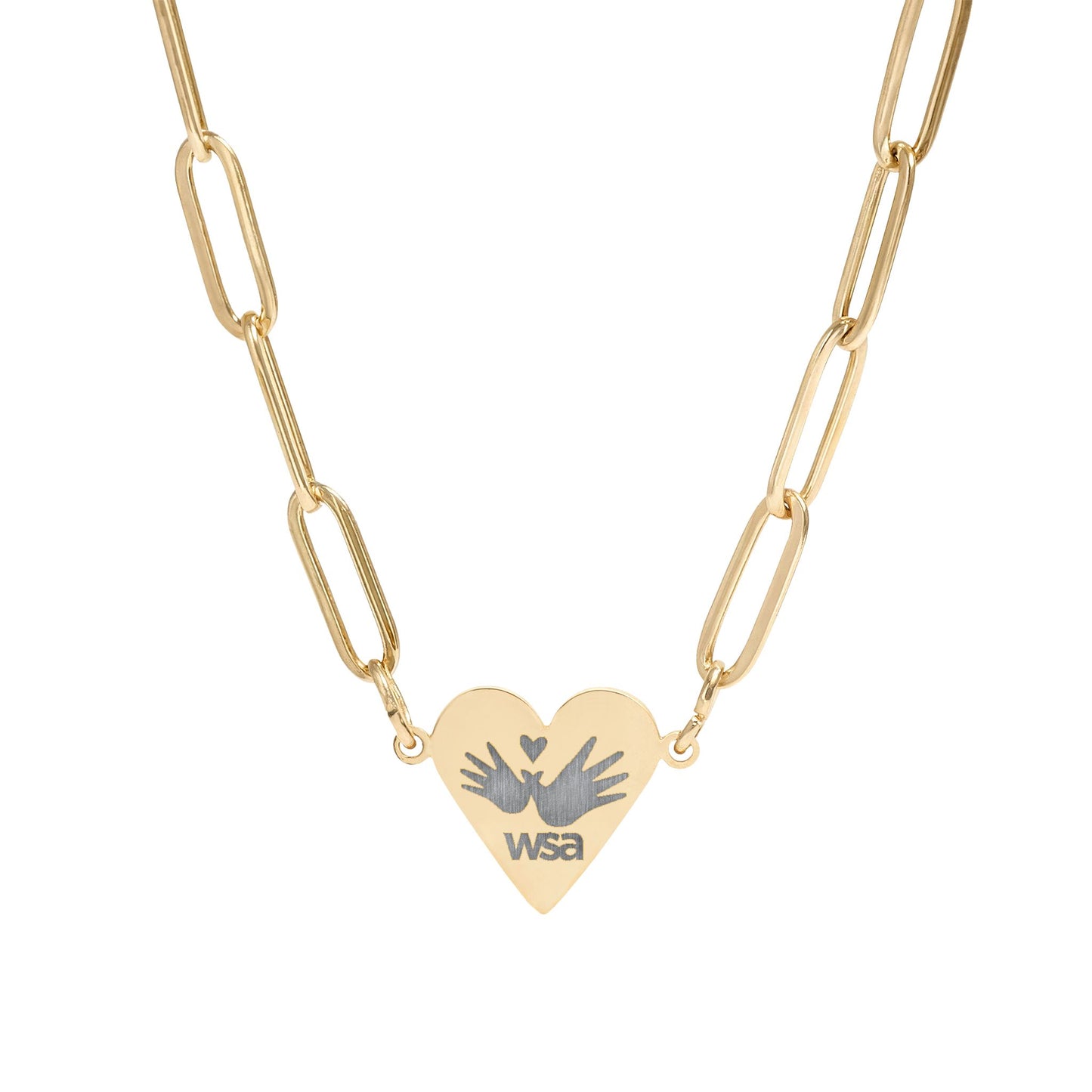 Engraved Paperclip Heart Necklace