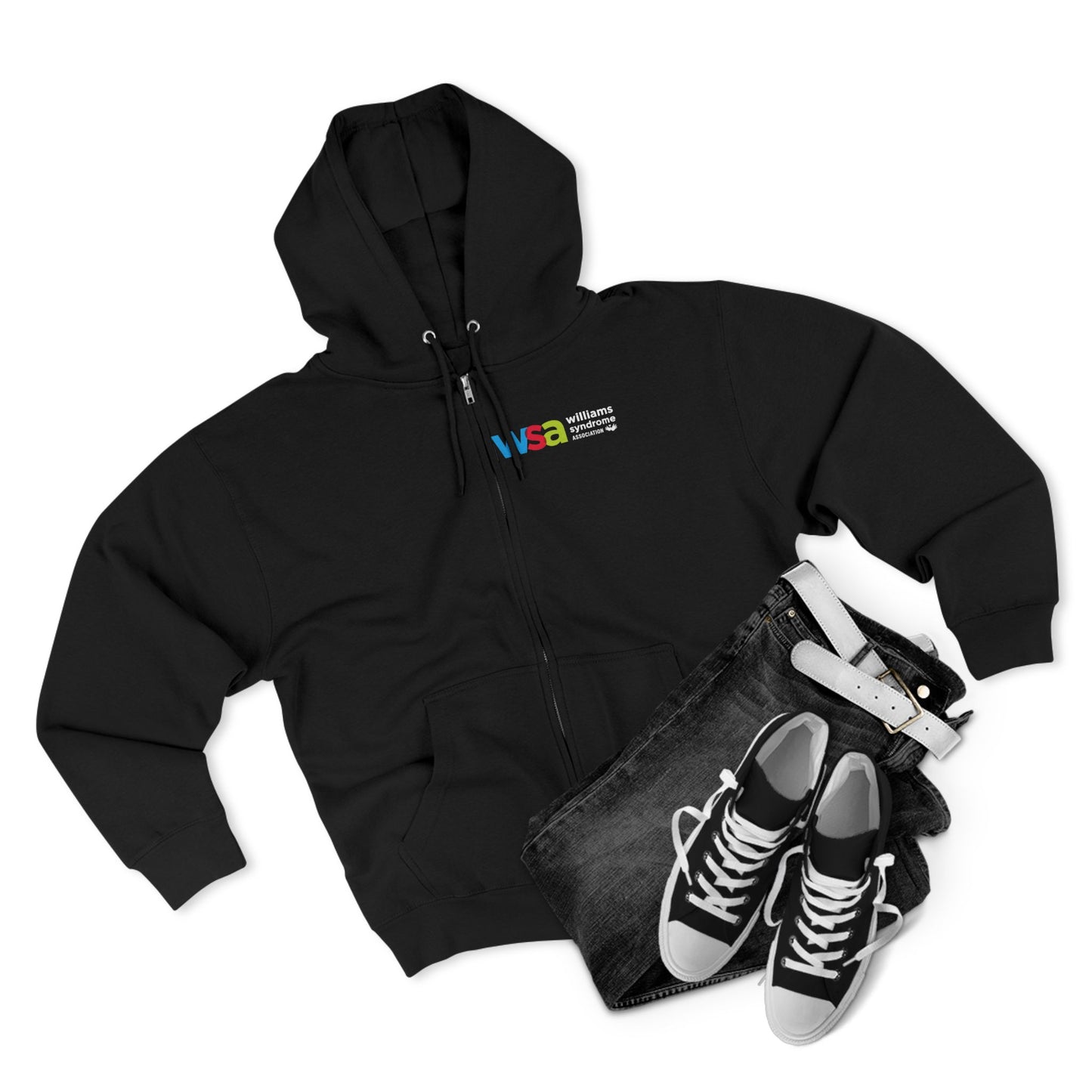 WSD Rainbow Logo Zip Hoodie — Lightweight Full‑Zip Hooded Sweatshirt