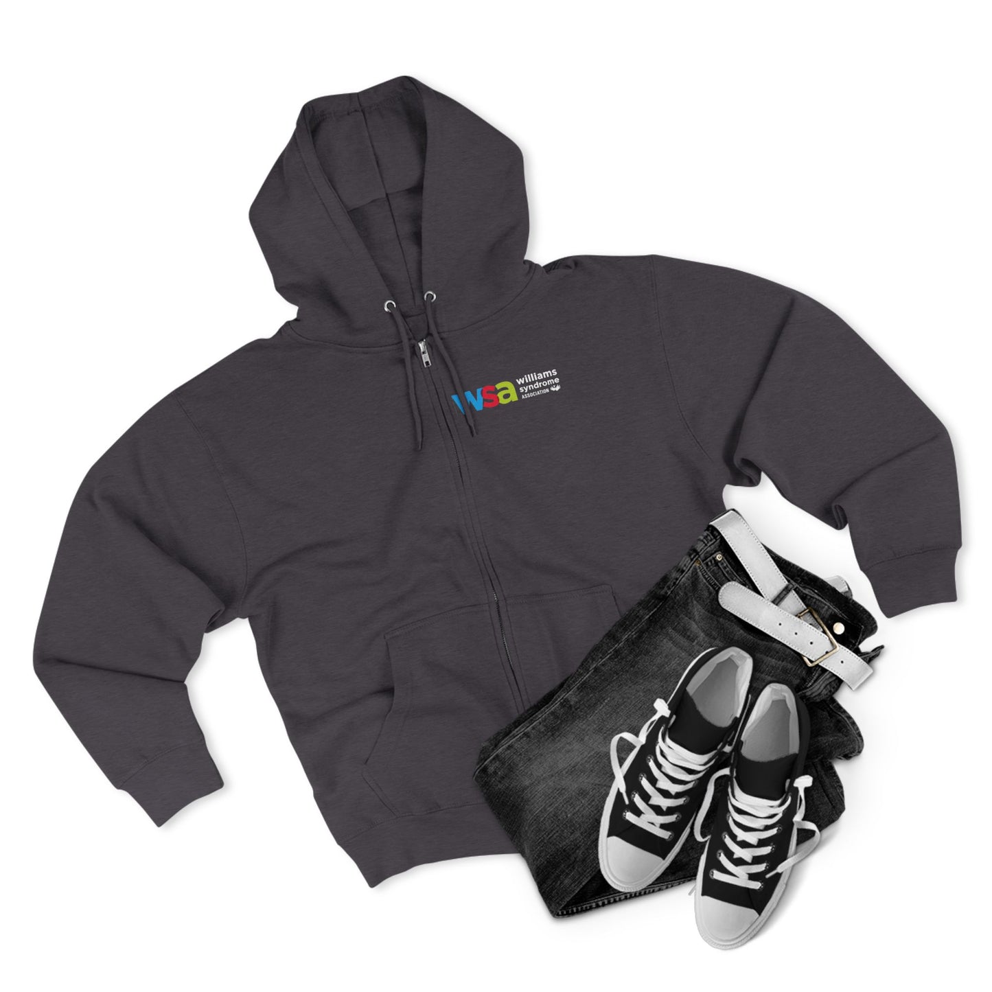 WSD Rainbow Logo Zip Hoodie — Lightweight Full‑Zip Hooded Sweatshirt